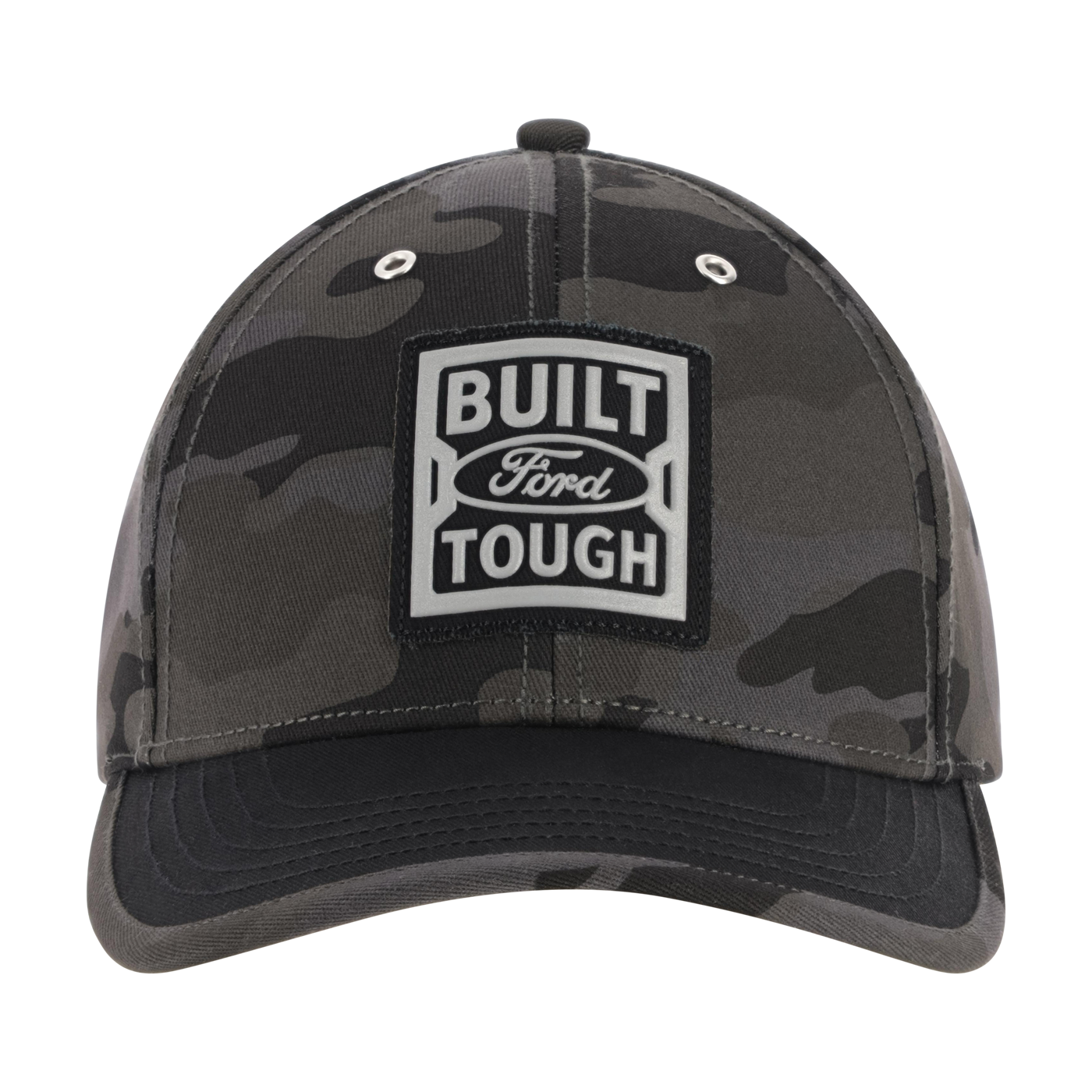 Camouflage cap with 'Built Ford Tough' logo on a white background