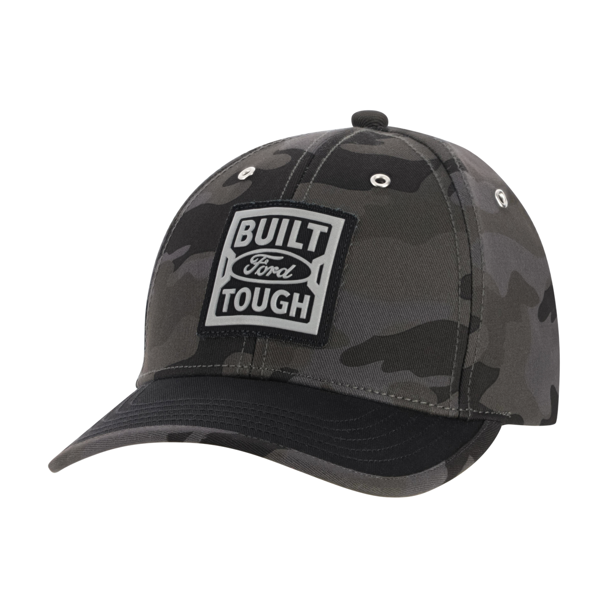 built ford tough logo on a camo gray hat