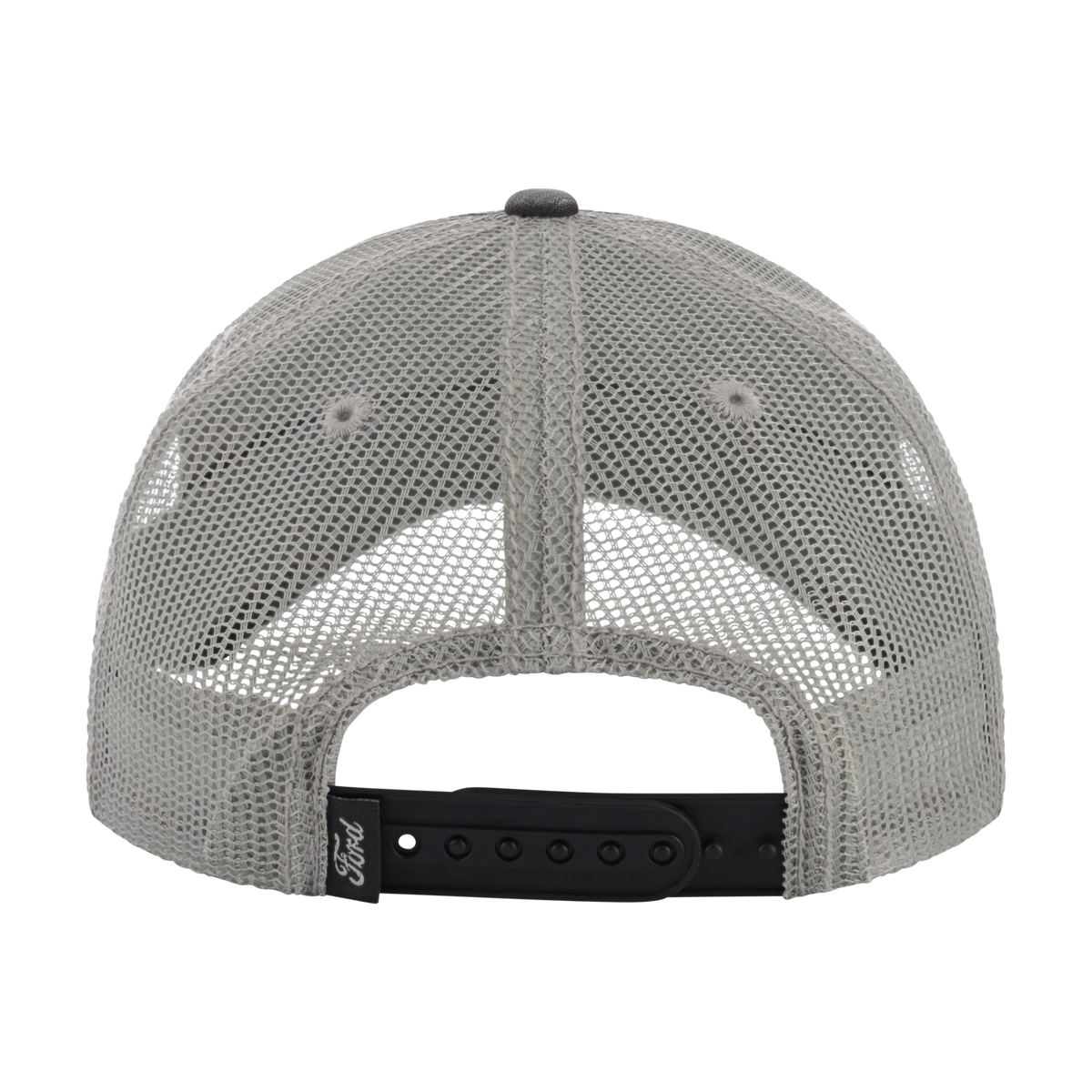 Gray mesh cap with black brim on a white background