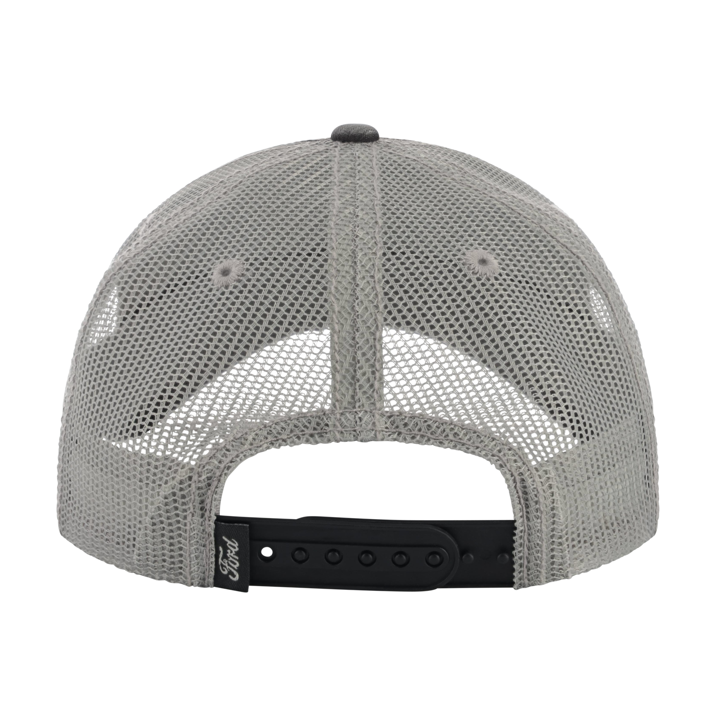 Gray mesh cap with black brim on a white background