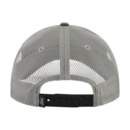 Gray mesh cap with black brim on a white background