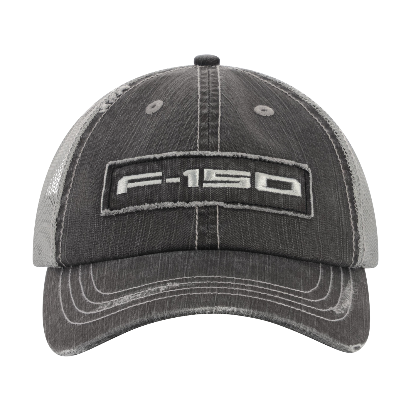 Gray and black cap with 'F-150' logo on a white background