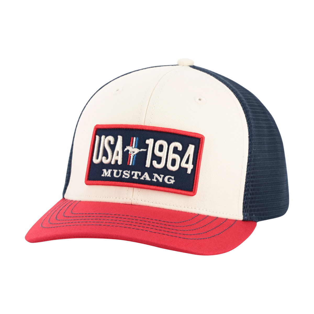 Cap with 'USA 1964 Mustang' logo on a white background