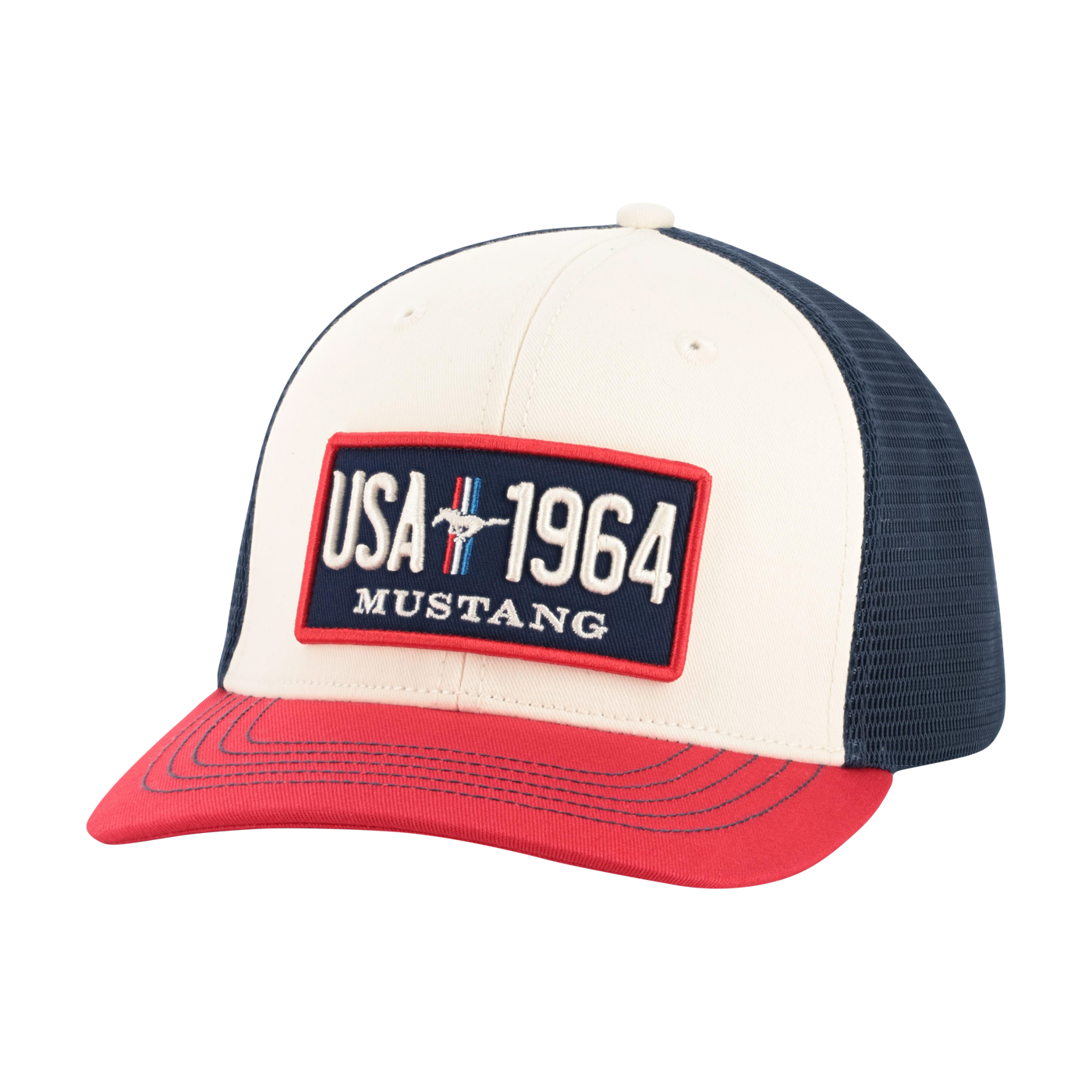 Cap with 'USA 1964 Mustang' logo on a white background
