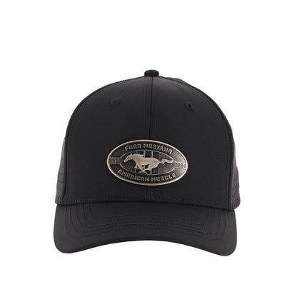 Black cap with Ford Mustang logo on a white background
