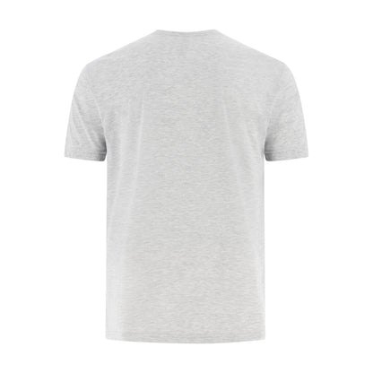 back of a gray t-shirt on a white background