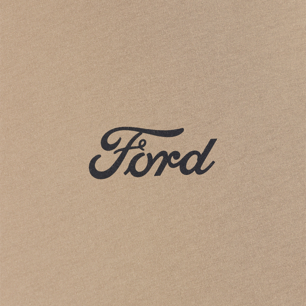 black ford script on a beige background