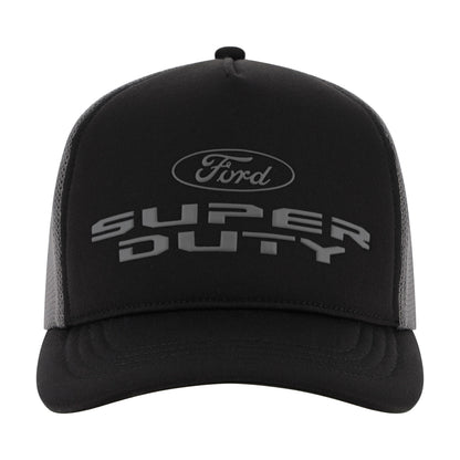 front of a black Ford super duty hat on a white background