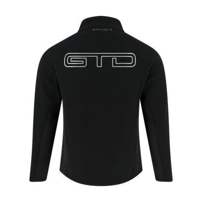 Black jacket with 'GTD' logo on the back against a white background