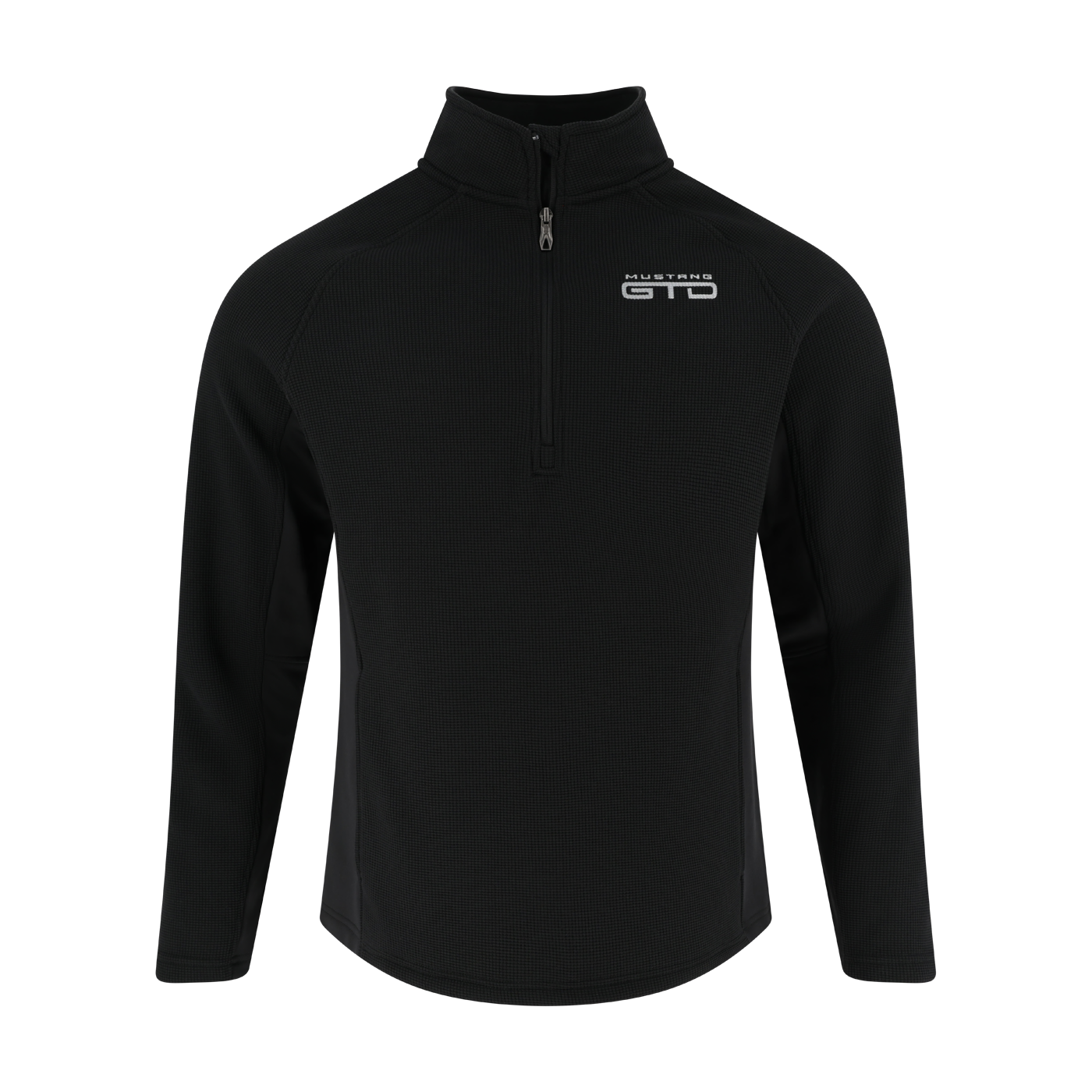 black Mustang GTD quarter zip on a white background