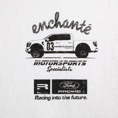 enchante motosports specialist graphic with a truck on a white background 