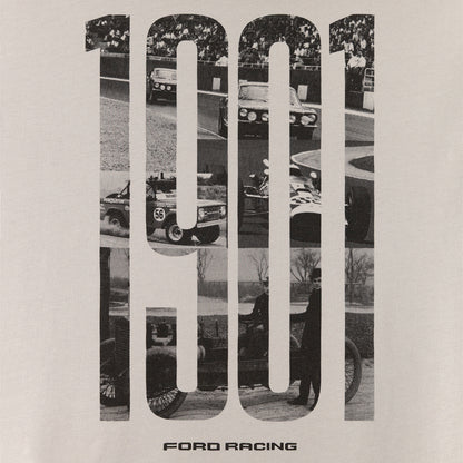 1901 graphic with vintage Ford Racing image on a gray background