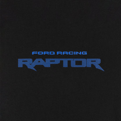 Ford racing raptor text in blue on a black background3