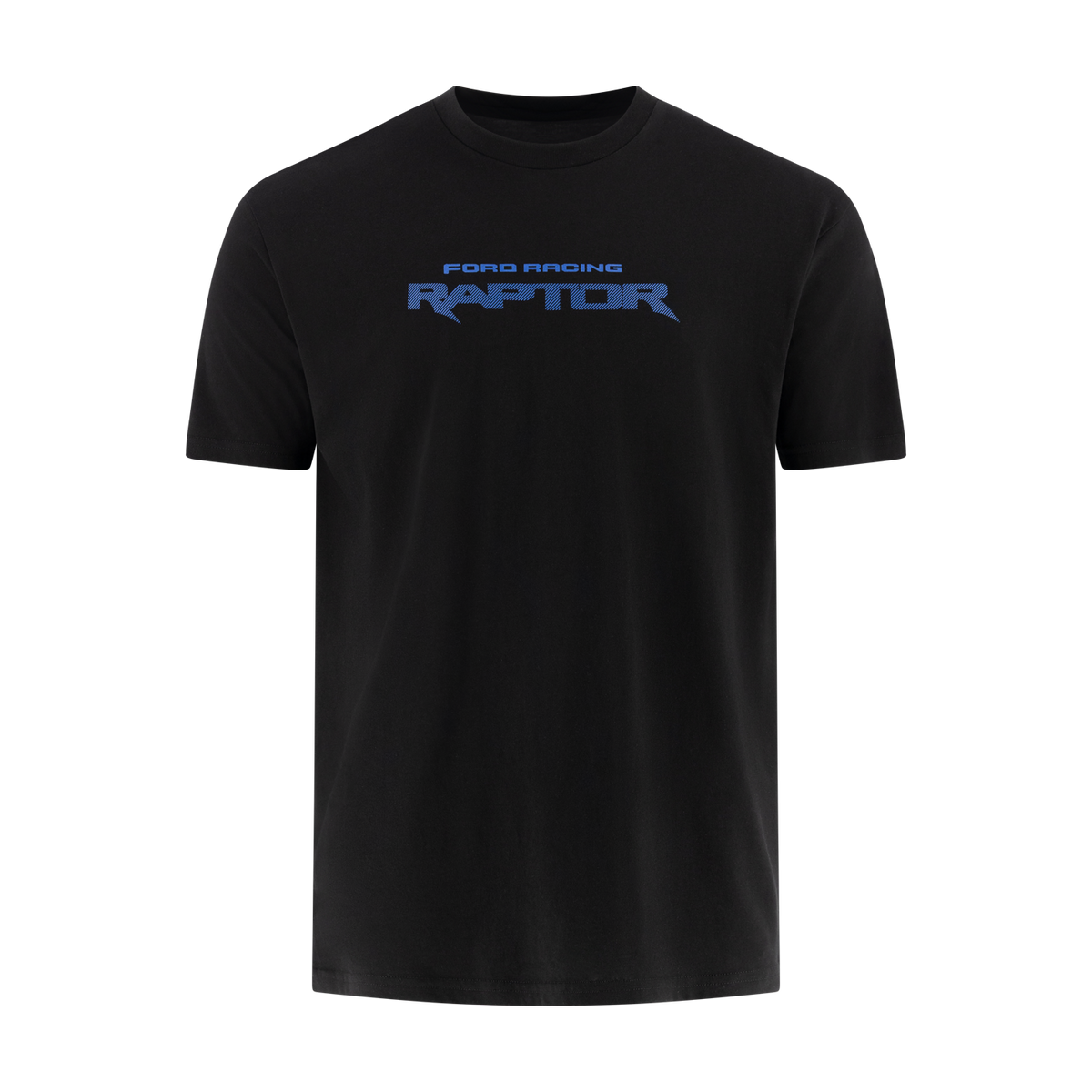 black t-shirt with blue Ford racing Raptor text