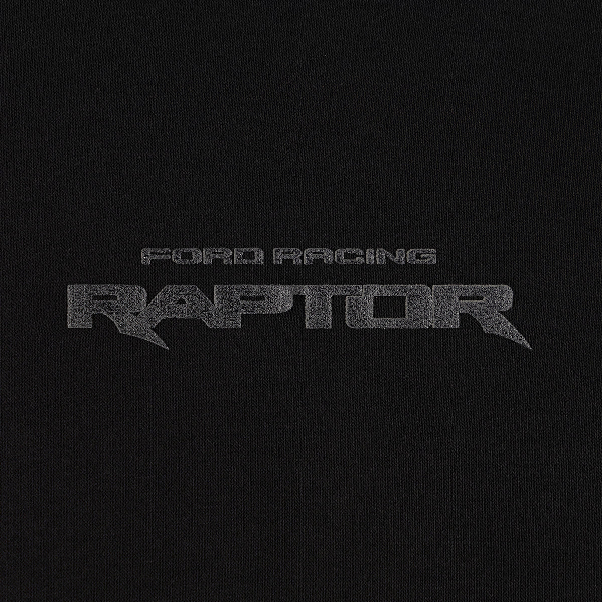 Ford Racing Raptor text on a black background