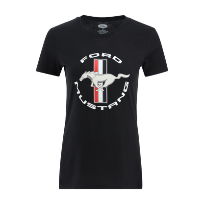 Ford Mustang Tribar Logo Womens Graphic T-Shirt