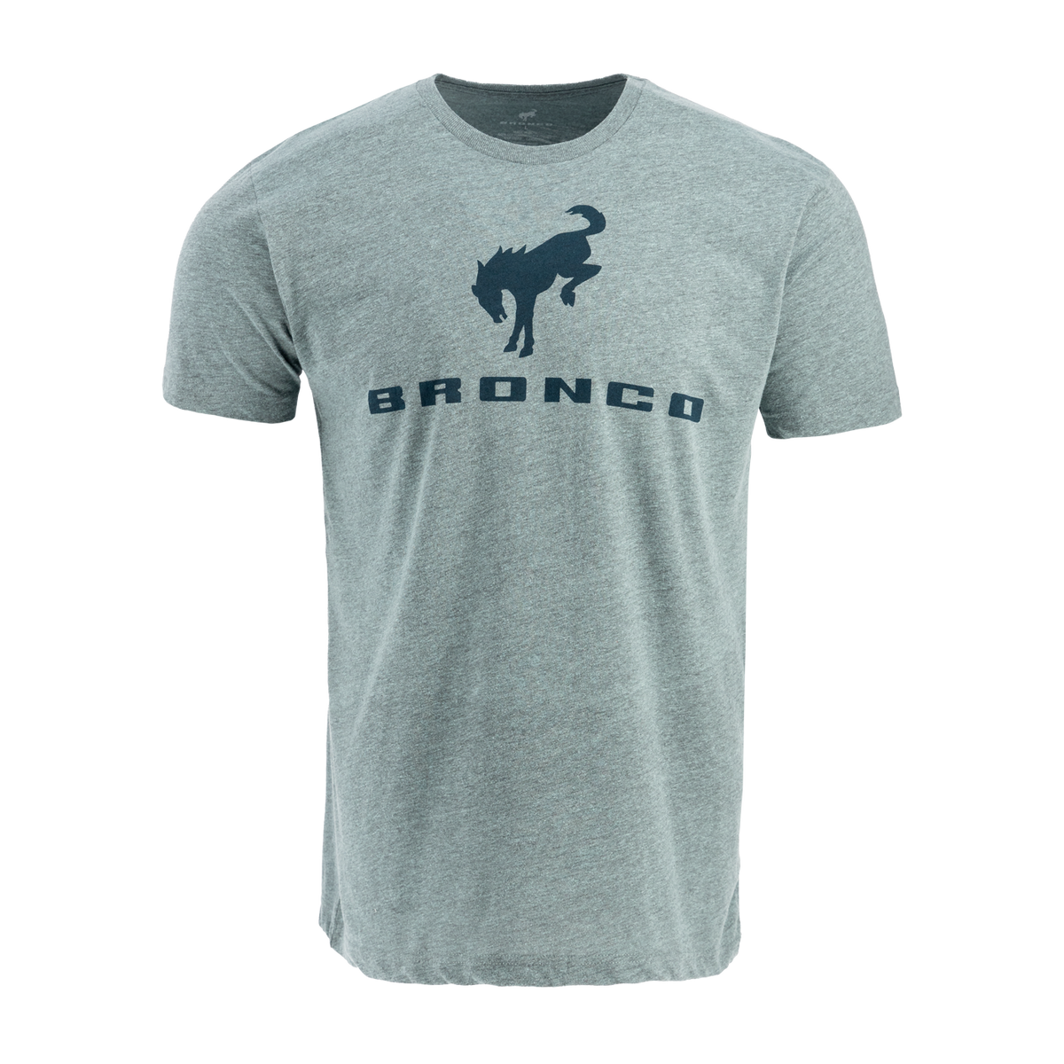 Gray t-shirt with 'Bronco' logo on a white background