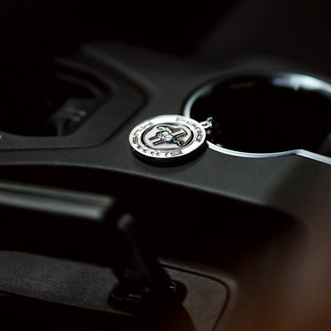 Ford Mustang Tribar Silver Spinner Keychain