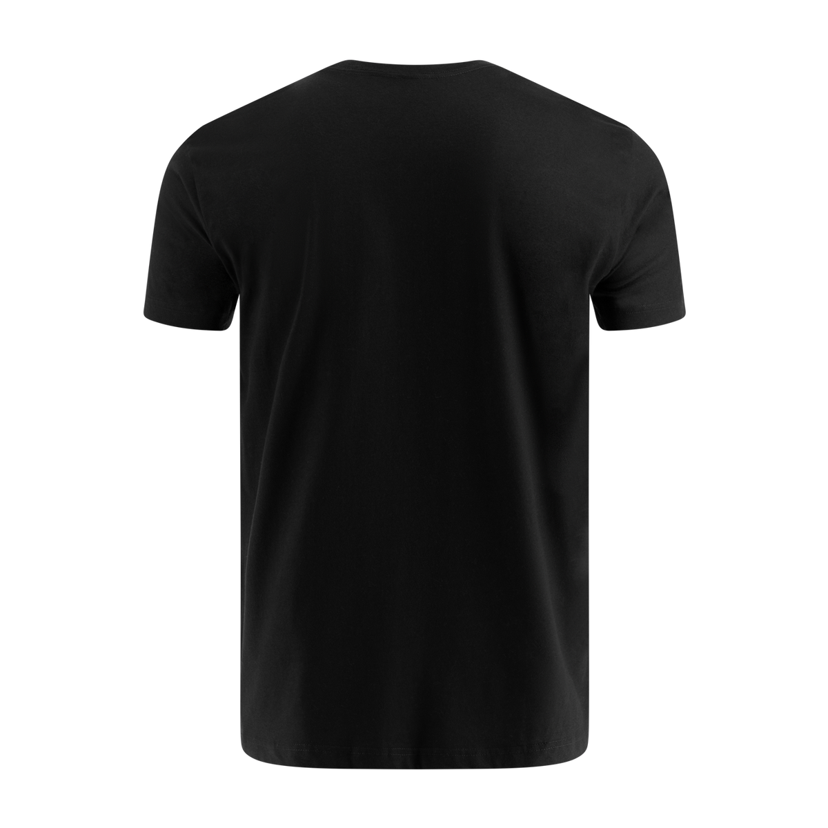 Black t-shirt on a white background