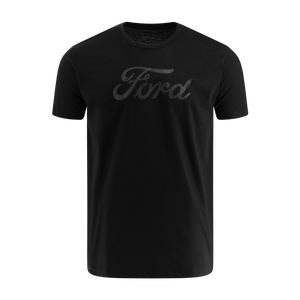 Black t-shirt with 'Ford' logo on a white background