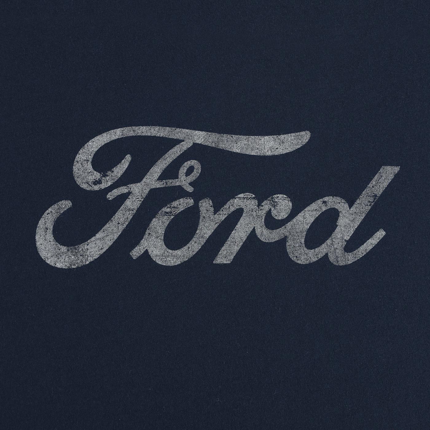 Ford Mens Distressed Script Short Sleeve T-Shirt