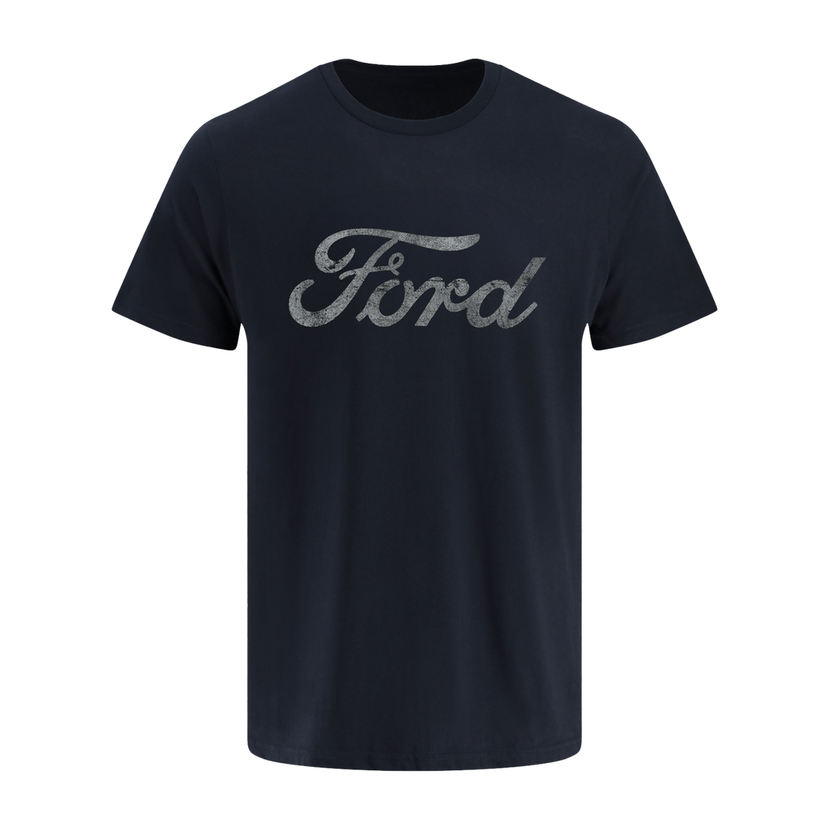 navy blue t-shirt with 'Ford' logo on a white background