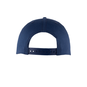Navy blue baseball cap on a white background