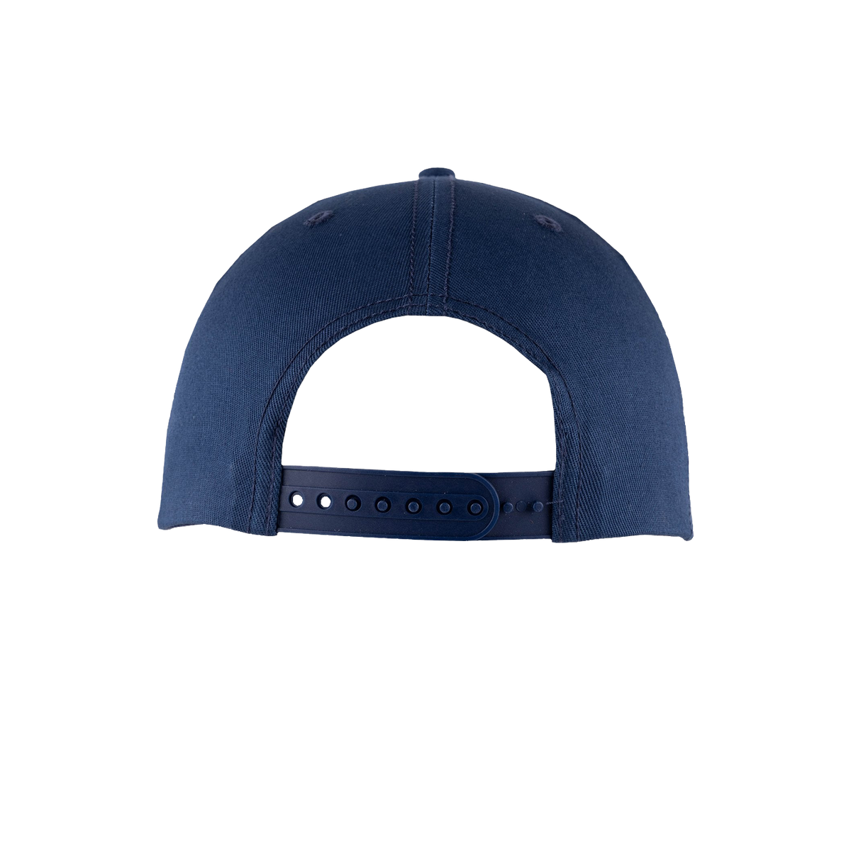 Navy blue baseball cap on a white background