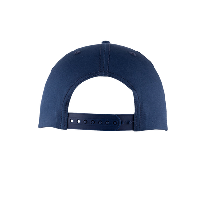 Navy blue baseball cap on a white background