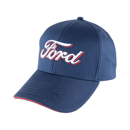 Blue cap with 'Ford' logo on a white background
