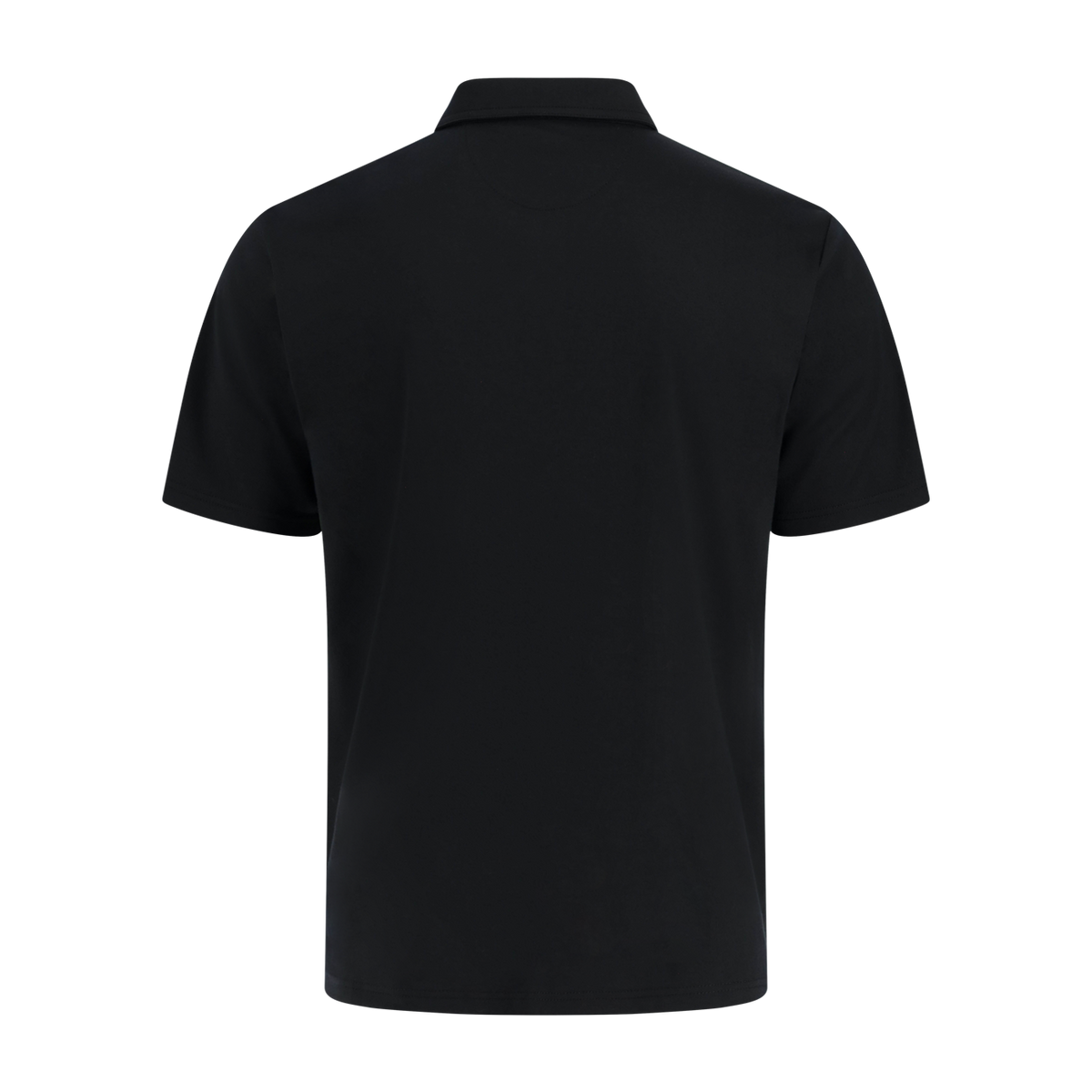Black polo shirt on a white background