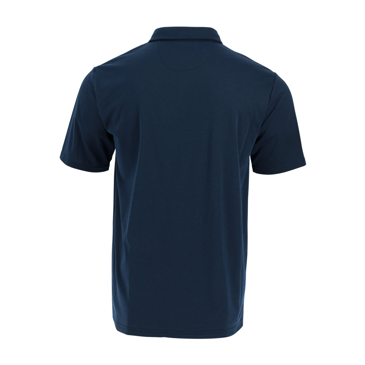 Navy blue polo shirt on a white background