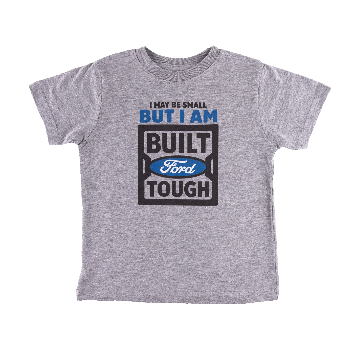 Gray t-shirt with Ford logo and text on a white background