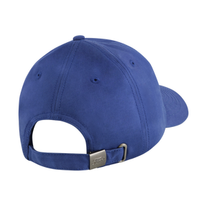 back of blue slide back hat with ford written on silver slide clasp