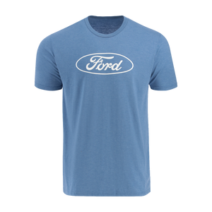 Blue t-shirt with Ford logo on a white background