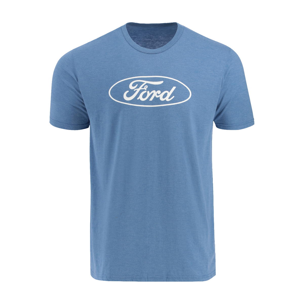 Blue t-shirt with Ford logo on a white background
