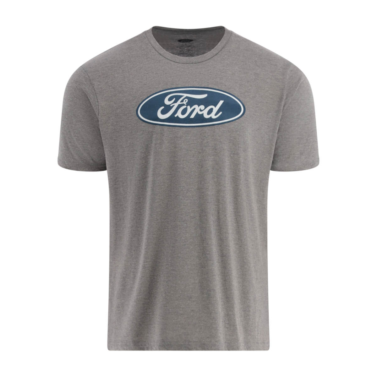 Gray t-shirt with Ford logo on a white background