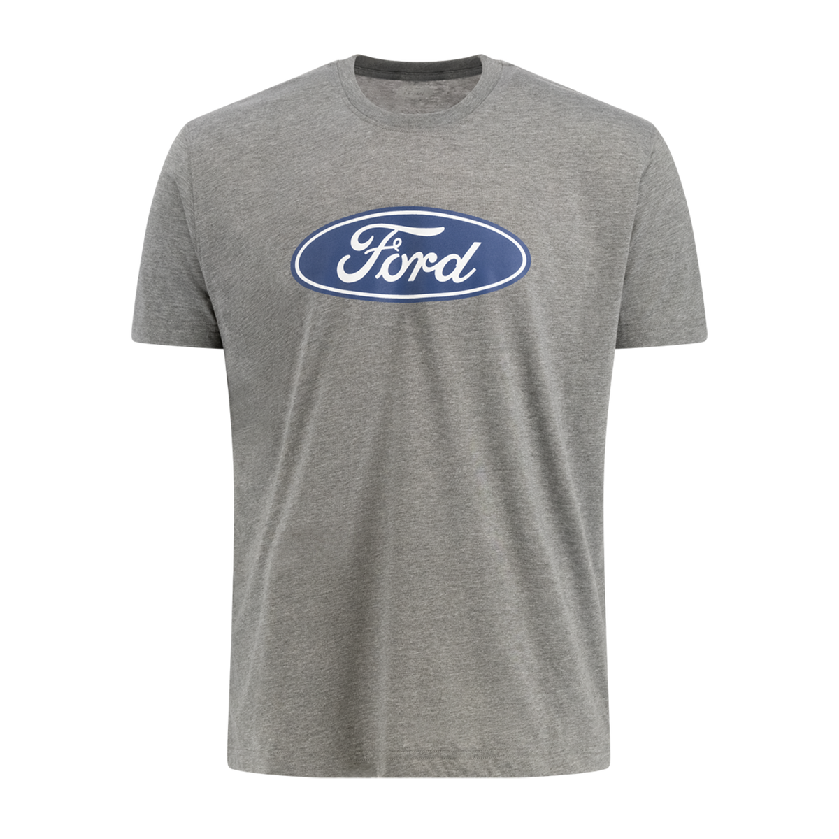 Gray t-shirt with Ford logo on a white background