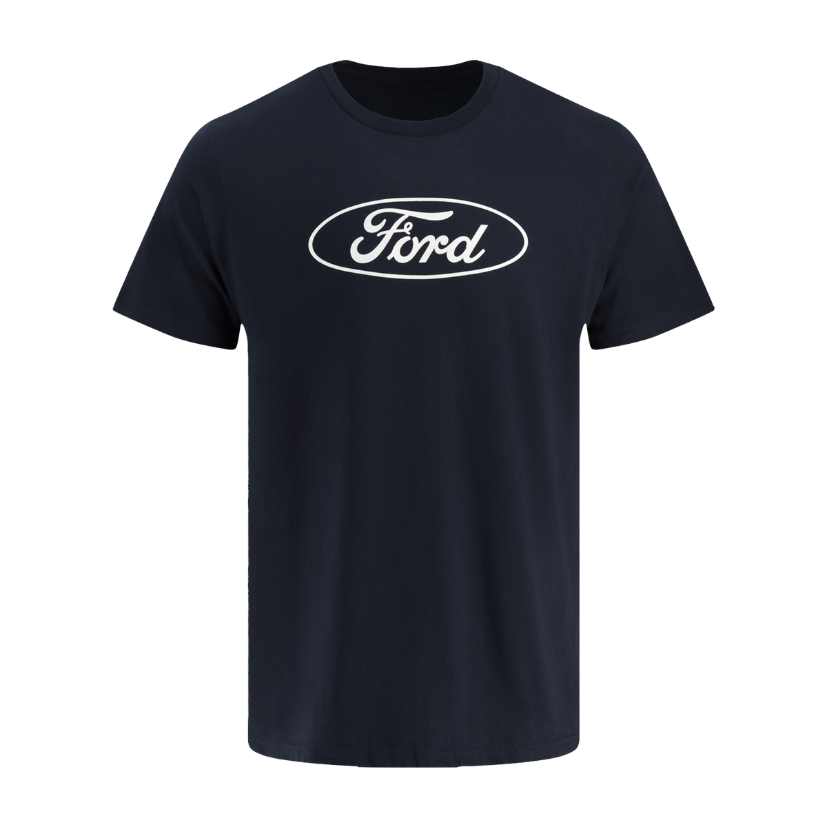 Black t-shirt with Ford logo on a white background
