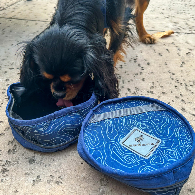 Ford Bronco Topographical Collapsible Pet Water Bowl