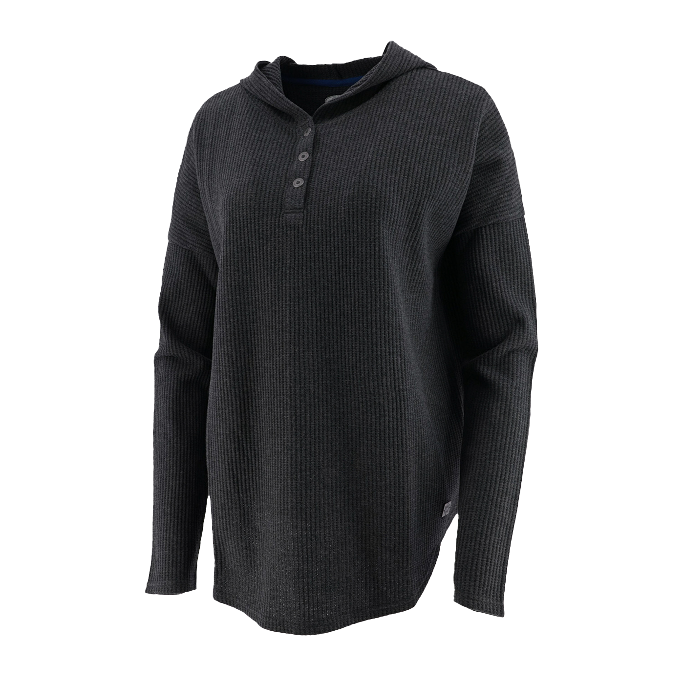 Built Ford Tough Womens Long Sleeve Thermal Henley Shirt with Hood