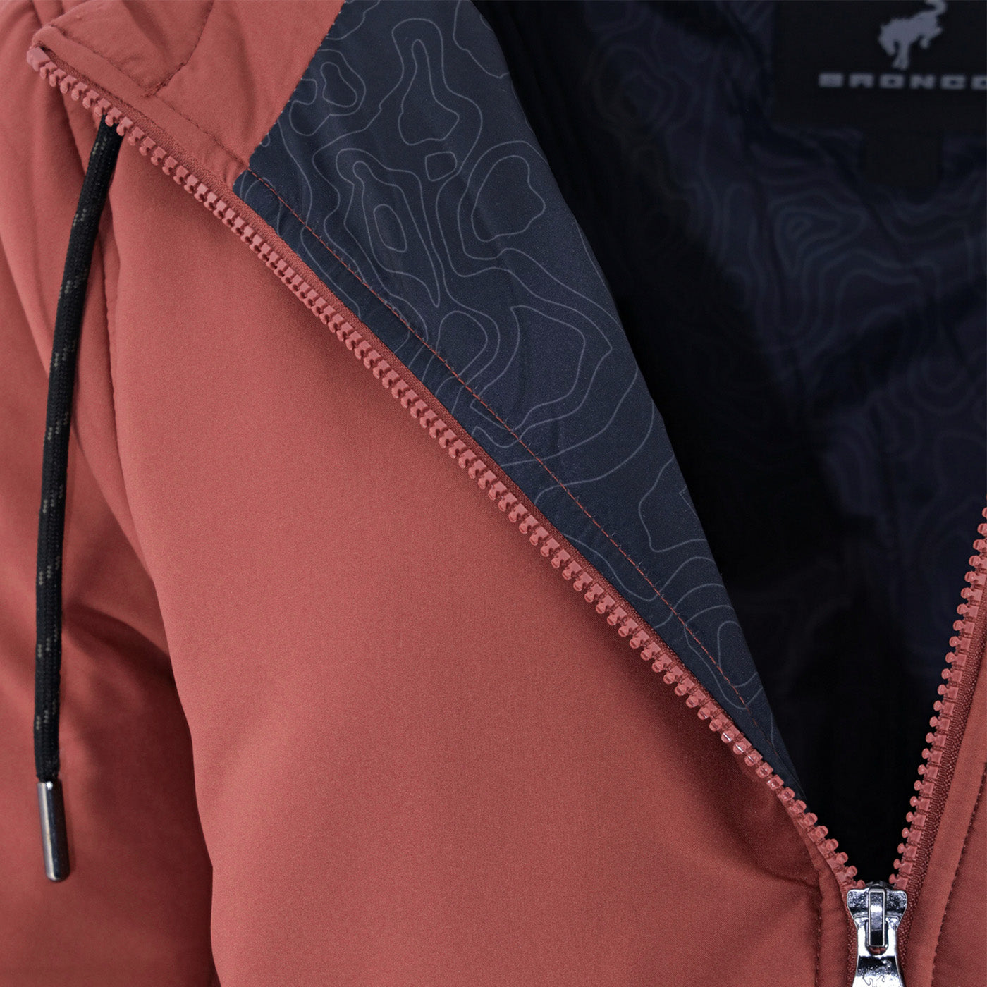 Ford Bronco Mens Outdoor Quilted Jacket with Hood