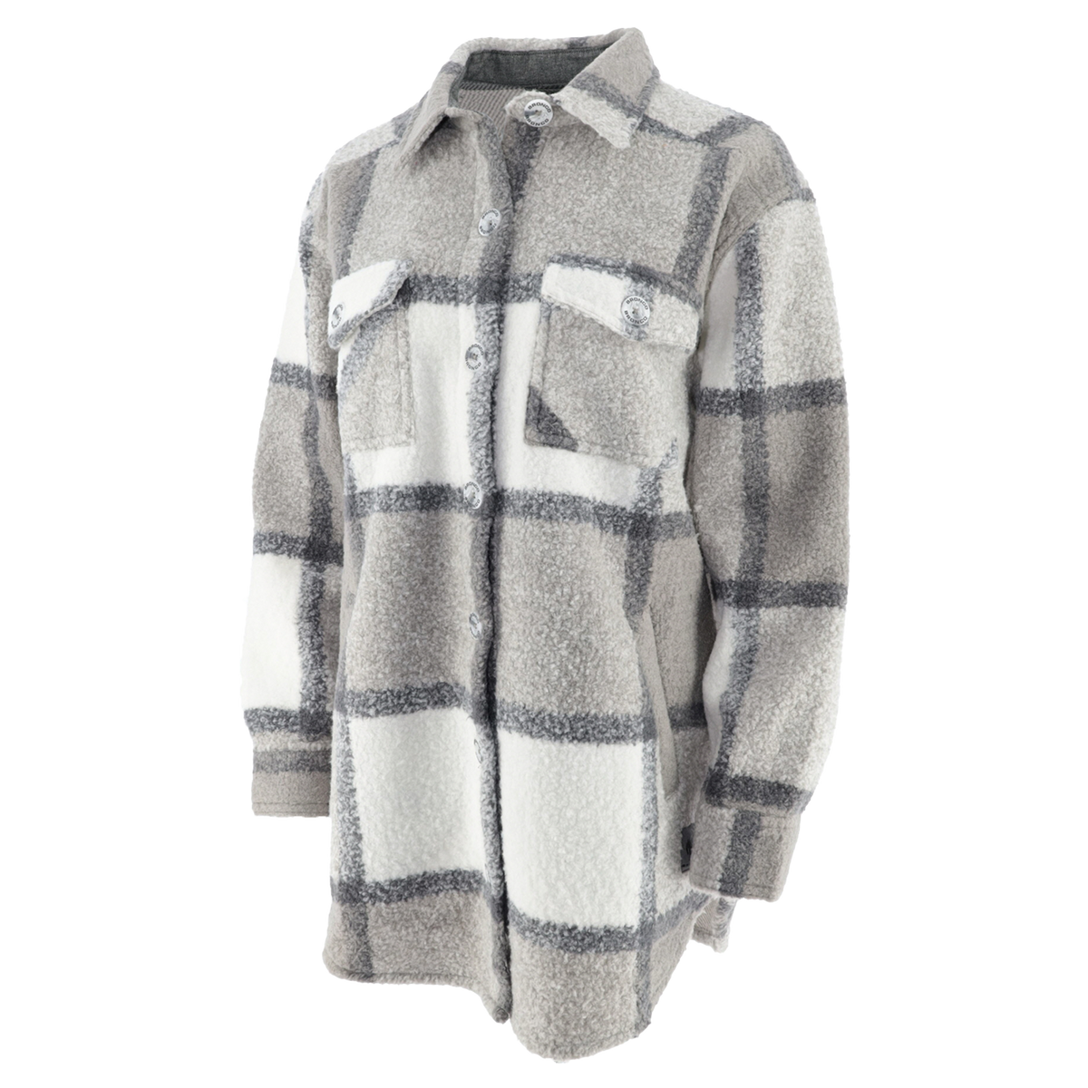 Ford Bronco Women's Plaid Shirt Jacket - Front View