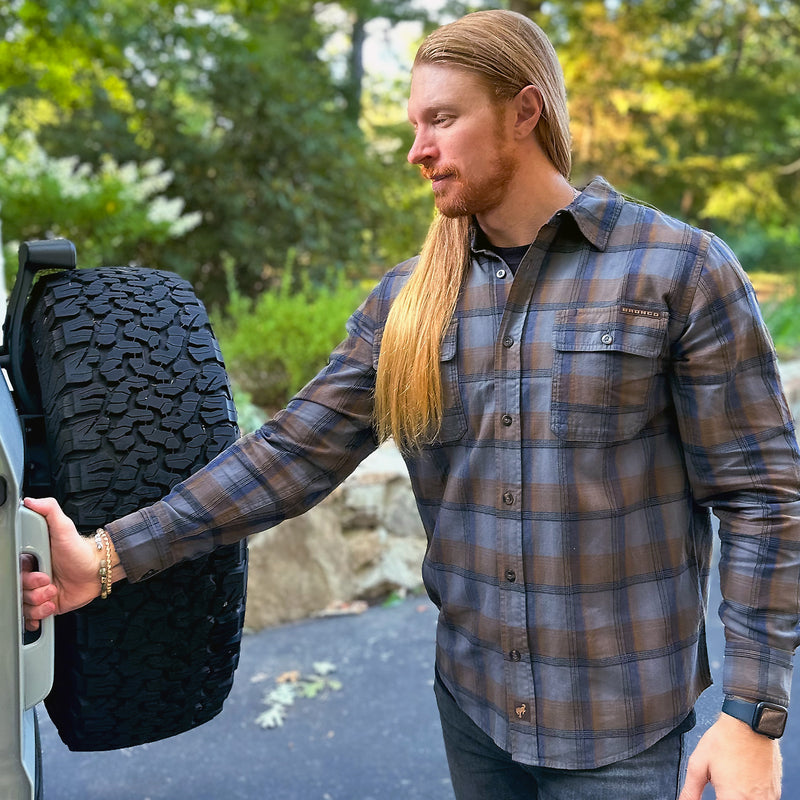 Ford Bronco Men's Overdyed Plaid Shirt - Lifestyle
