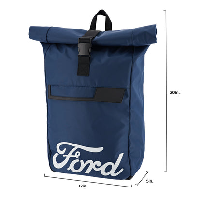 Ford Script 20" x 12" Roll Top Laptop Backpack