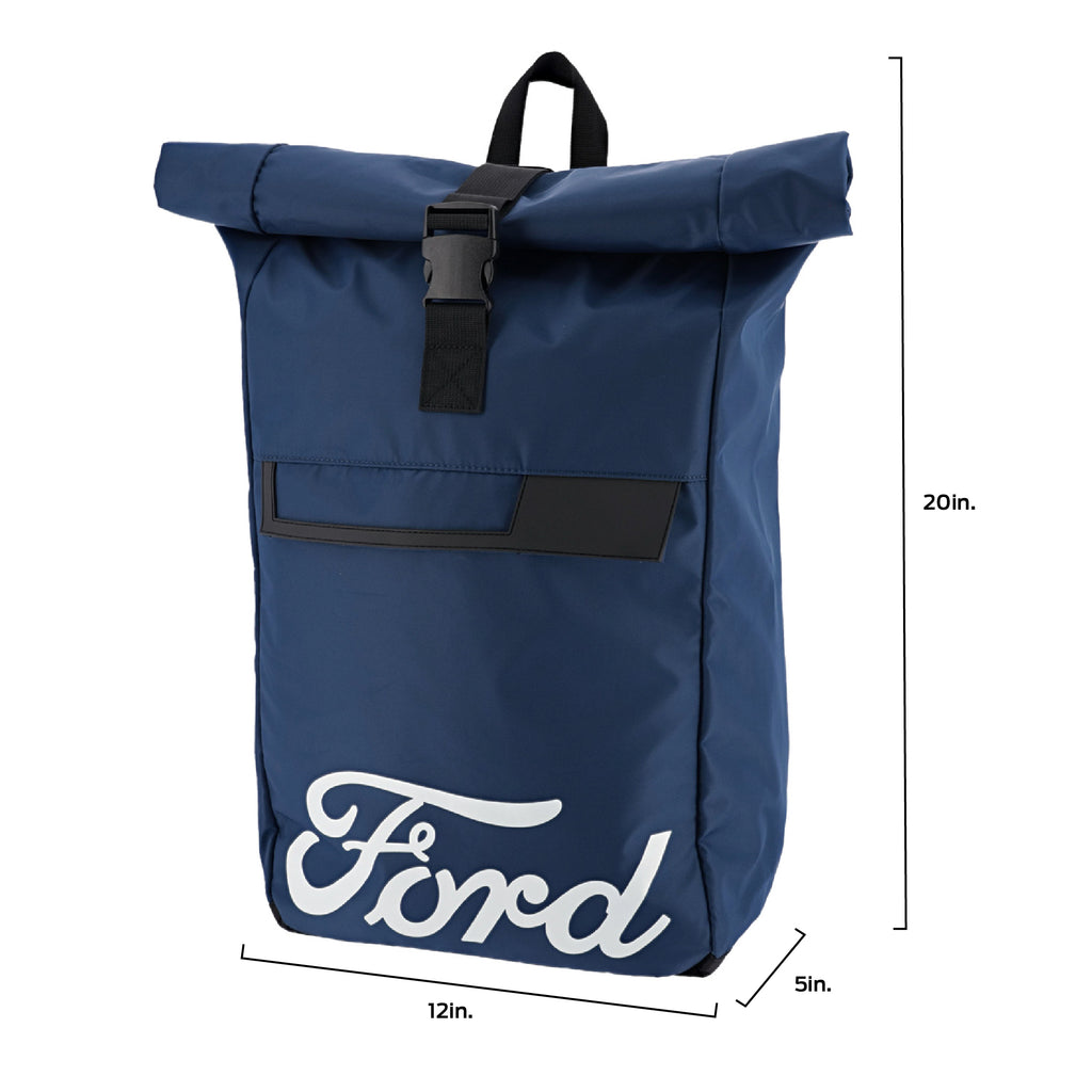 Ford Logo Roll Top Backpack- Official Ford Merchandise