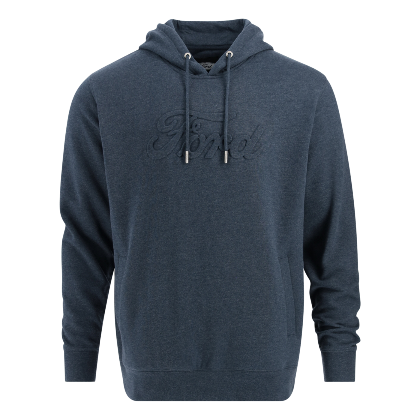 Ford Mens Embossed Script Navy Blue Fleece Hoodie