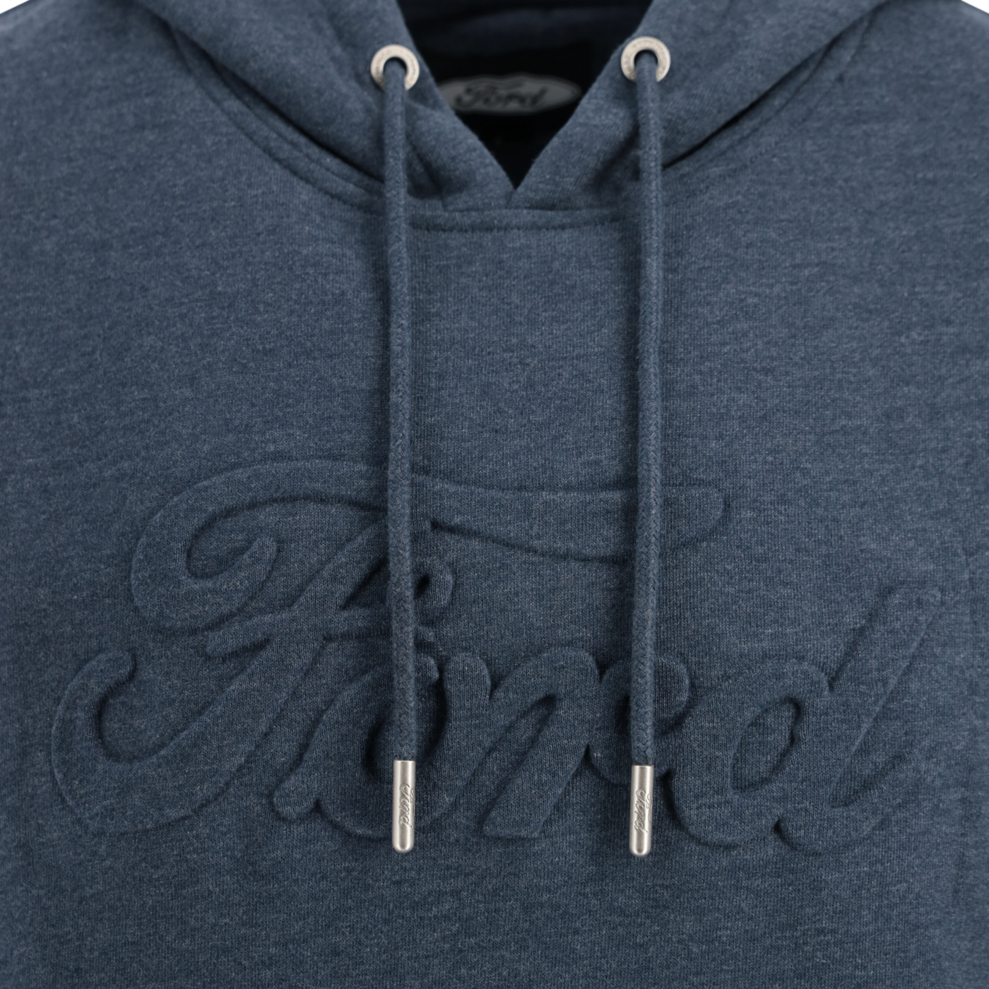 Ford Mens Embossed Script Navy Blue Fleece Hoodie