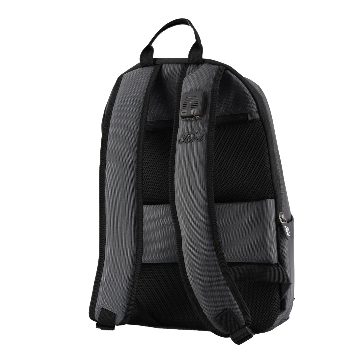 branded backpack laptop bags Ford Script Gray Smart Backpack | USB Charging Port