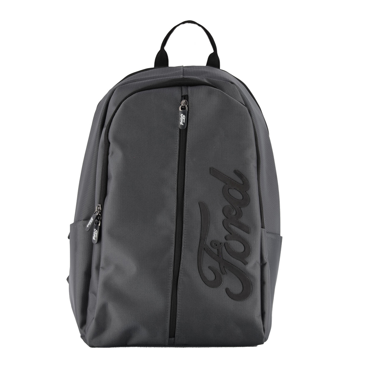 Gray backpack with 'Ford' branding on a white background